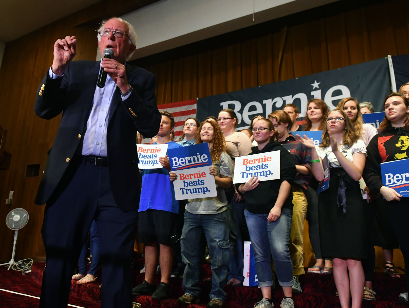 Presidential candidate Sen. Bernie Sanders in Clinton, Iowa.